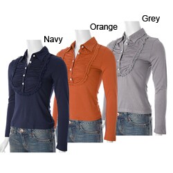 Everyday Brand Women's Lace Trim Collared Top