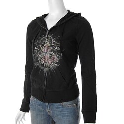 Lucky Brand Junior's Heart Rose Print Hoodie