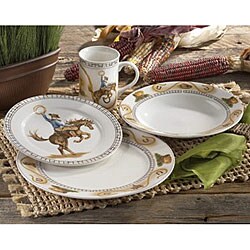 American Atelier Cowboy 16-piece Dinnerware Set