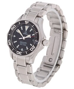 Omega Women's Black Dial Seamaster Steel Watch