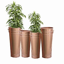 Contemporary Copper-plated Planters (Set of 4)