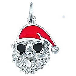 Sterling Silver Santa with Sunglasses Charm