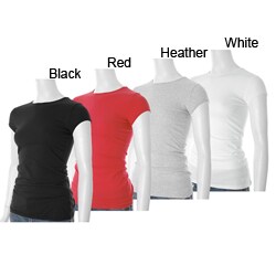 Love by Design Junior's Jewel-neck Cap-sleeve Tee