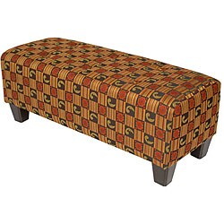 Striped Squares Tufted Bench