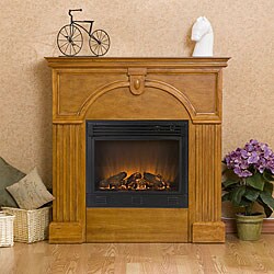 Luxemburg Plantation Oak Electric Fireplace with Remote