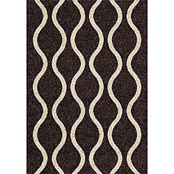 Shaggy Ivory Waves Rug (6'7 x 9'6)