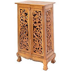 Hand-carved Flowers and Vines 40-inch Cabinet