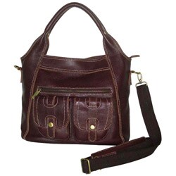 Amerileather Elizabeth Two-pocket Leather Tote Bag