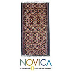 Cotton Tie-dye 'Flowering Grass' Wall Hanging (Indonesia)