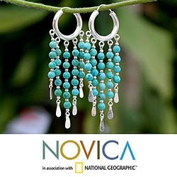 'Blue Shower' Turquoise Earrings (Thailand)