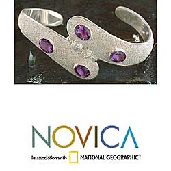 Sterling Silver Amethyst 'Beachcomber' Bracelet (Indonesia)