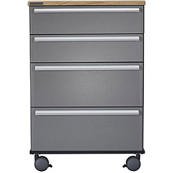 Steel Grey 4-drawer Rolling Cart