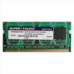 Super Talent 512MB 533 MHz 200-pin Memory Module