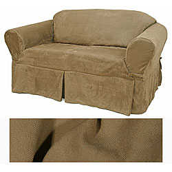 Loveseat Slipcover Suede Loden
