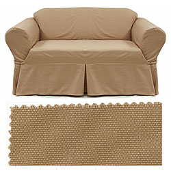Brushed Walnut Loveseat Slipcover 