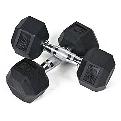 Rubber 20-pound Dumbbells (Set of 2)