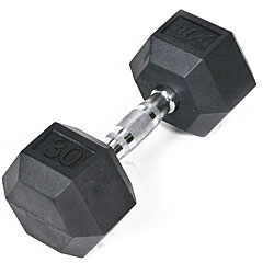 Rubber 30-pound Dumbbell