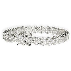 14k White Gold Overlay CZ Star Burst Bracelet