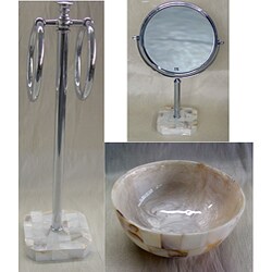 Capiz Bathroom Accessory Set