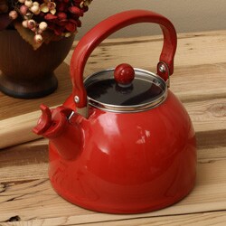 Calypso Basics Red Whistling Tea Kettle