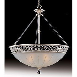 Cristallo 5-light Frosted Glass Large Bowl Pendant