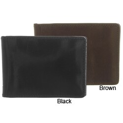 Boston Traveler Leather Bi-fold Money Clip