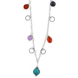 Charming Life Handmade Silver Multi-gemstone Necklace