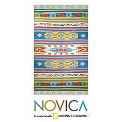 Indo 'Joyous Spring' Wool Rug (4' x 6')