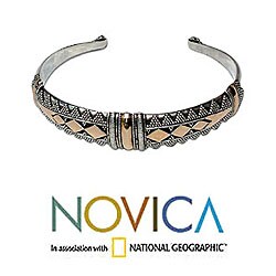 Goldplated 'Balinese Monarch' Two-tone Bracelet (Indonesia)