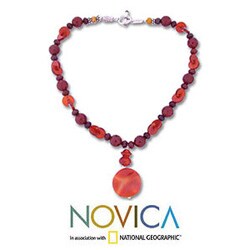 Agate, Carnelian and Onyx 'Fire Queen' Necklace (India)