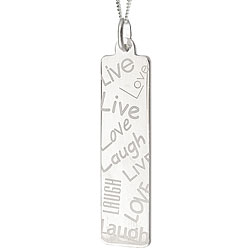 Sterling Silver 'Live, Love, Laugh' Necklace