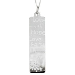 Sterling Silver 'Hope, Love, Faith' Necklace