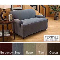 TexStyle Corduroy Stretch T-cushion Loveseat Slipcover