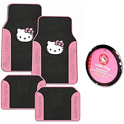 Hello Kitty Floor Mat and Steering Wheel Cover Set