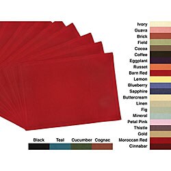 Solid Hemmed Woven Cotton Placemats (Set of 12)