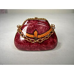 Limoges Hand-painted Purse Keepsake Box