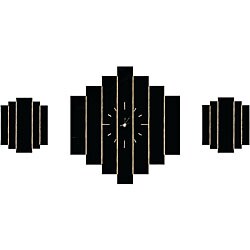 Staggered Group 3-piece Black Mirror Clock