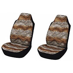 Leopard Print Bucket Seat Cover 2-piece Set