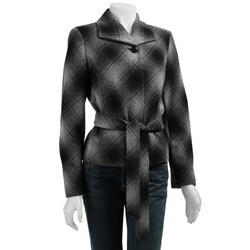 Jones New York Signature Women's Plaid Wool Coat