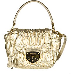 Prada Gold Dressy Gaufre Tote