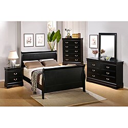 Louis Philippe Black 5-piece Queen Sleigh Bedroom Set