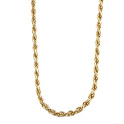 Caribe Gold  14k over Sterling  Silver 30-inch Diamond-cut Rope Chain (2 mm)