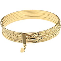 Caribe 14k Gold over Silver 8-inch Semenario Bangles
