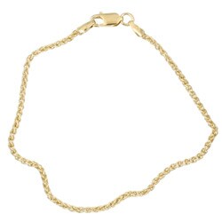 Caribe Gold  14k over Sterling  Silver 9-inch Spiga Anklet