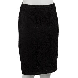 Necessary Objects Junior's Black Lace Skirt