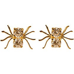 14k Yellow Gold Child's Spider Earrings