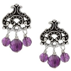 Charming Life Silverplated Amethyst Chandelier Earrings