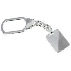 Sterling Silver Engravable Rectangular Keychain