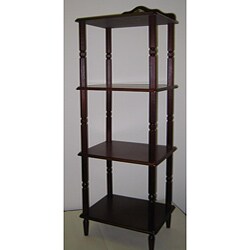 Gold-accented Wooden Four-tier Stand