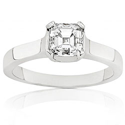14k Gold 3/4ct Asscher Diamond Solitaire Ring (HI, SI1)